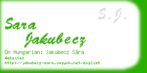 sara jakubecz business card