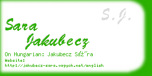 sara jakubecz business card